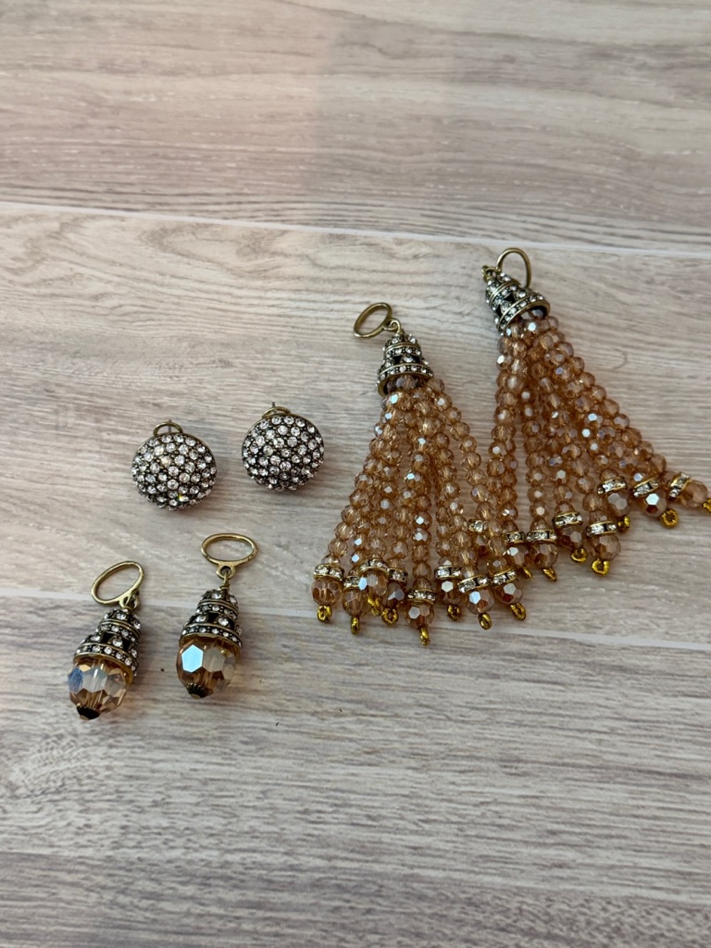 Heidi Daus Champagne Beaded Tassel “ endless possibilities”Earrings -